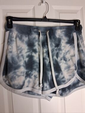 Urban Rebel Tie-Dye Drawstring Women’s Shorts - Blue Size 1X